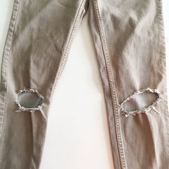 Free People Distressed Tan Skinny Pant 26 - Picture 6 of 6